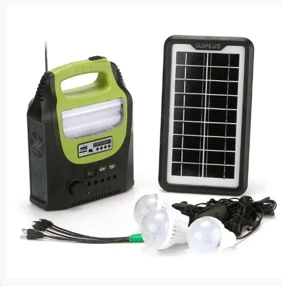 Сонячна станція GDLITE GD-8071 з ліхтарем, 3 LED лампами, FM/BT радіо, MP3, Power Bank та панеллю Одеса - фото 1