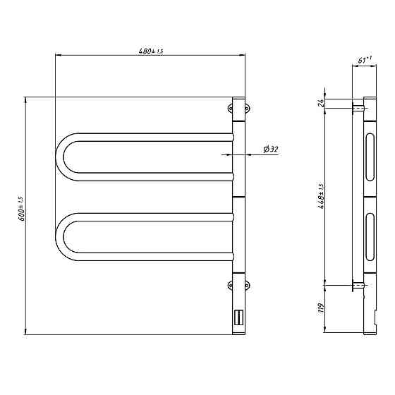 Полотенцесушитель электрический NAVIN Fouette 480х600 Sensor (белый) таймер 12-112033-4860 Киев