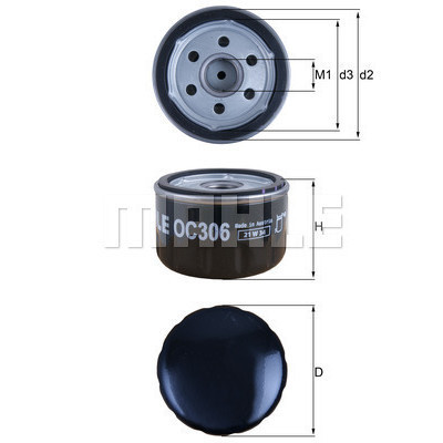 Фільтр масляний Mahle OC306 Вінниця - фото 1