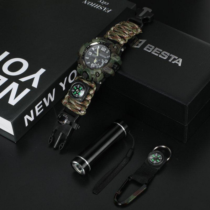 Мужские наручные часы Besta Box Military Light с компасом + подарочный набор Винница - изображение 4