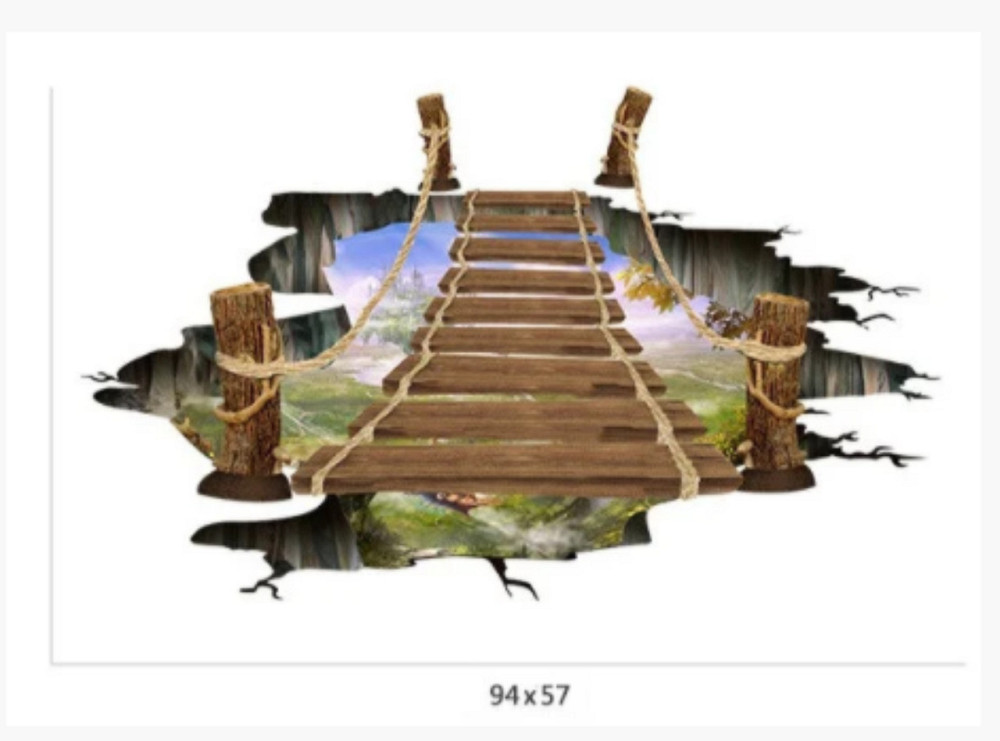 Декоративная наклейка Деревянный мост 3D Киев - изображение 2