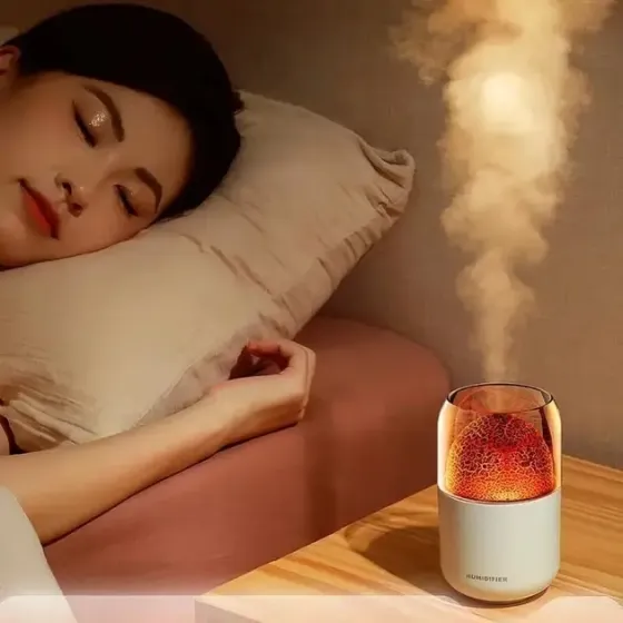 Ночной светильник-увлажнитель JSQ-2, аромадиффузор, дизайн "вулкан" Коломыя