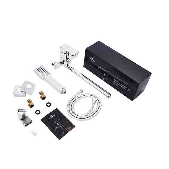 Змішувач для ванни Kroner KRP Harz - C070 з душовим гарнітуром, хром Київ