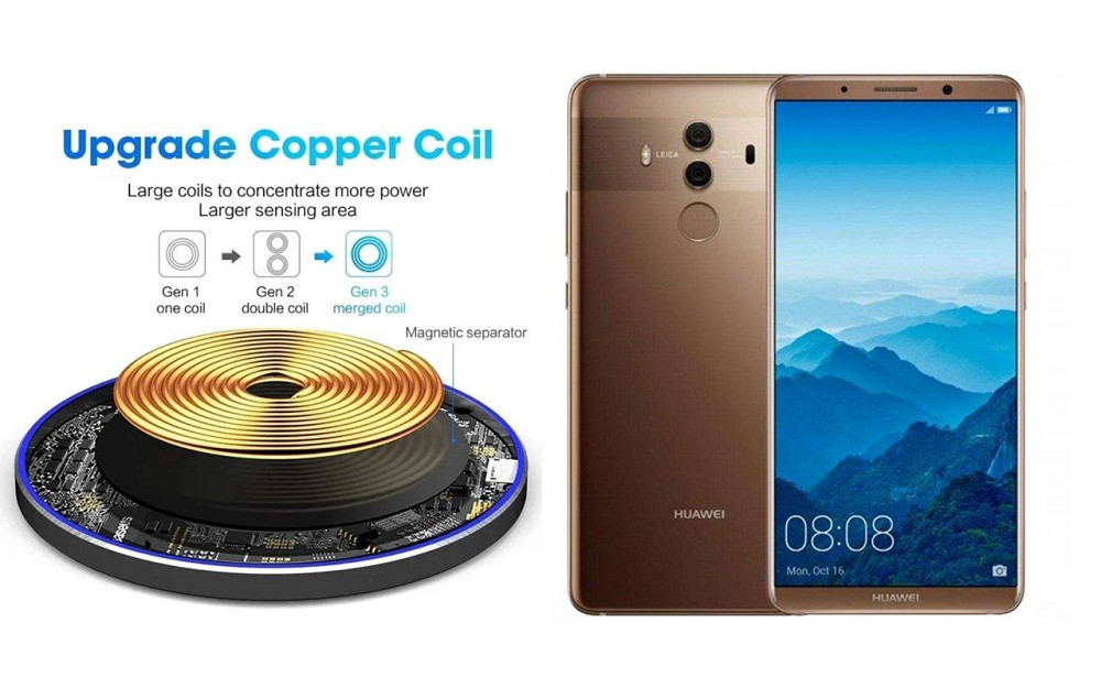 Бездротовий зарядний пристрій Copper до 30W для Honor Magic4 Pro, USB-C, LED Київ - фото 2