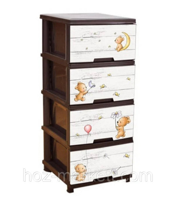 Пластиковий комод із малюнком "Ведмежата" коричневий Алеана Харків - фото 9