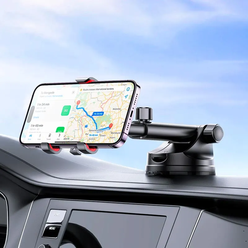Автомобильный держатель для телефона HOCO H22 Dragon automatic clamping car holder(center console) Red Black Одесса - изображение 8