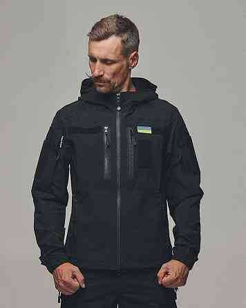 Демісезонна чоловіча куртка 4Wstretch чорна, чоловіча тактична всесезонна куртка чорна Львів