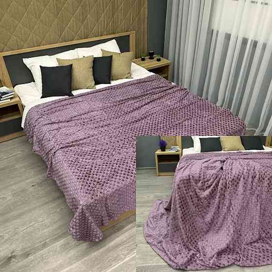 Плед-покривало Шахи 200х210 см (+-5см) Ліловий (87-034) Київ