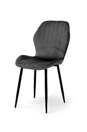 Стілець Леон чорний/велюр попелястий Киев