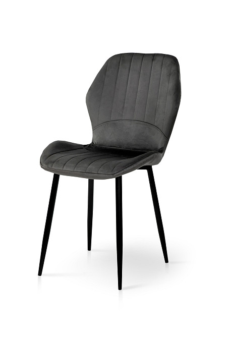 Стілець Леон чорний/велюр попелястий Киев - изображение 1