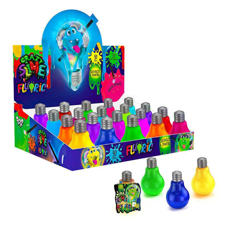 Слайм "Danko toys""Crazy Slime" Fluoric лампочка укр (20), шт Київ - фото 1