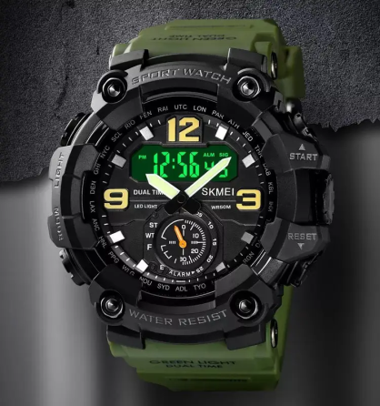 Чоловічий спортивний наручний годинник Skmei 1637 водонепроникні (Зелений) Київ