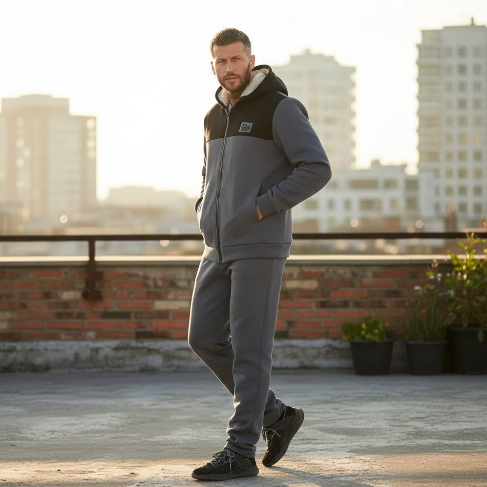 Мужской теплый костюм на флисе с мехом Серый 52/54 Харьков - изображение 2