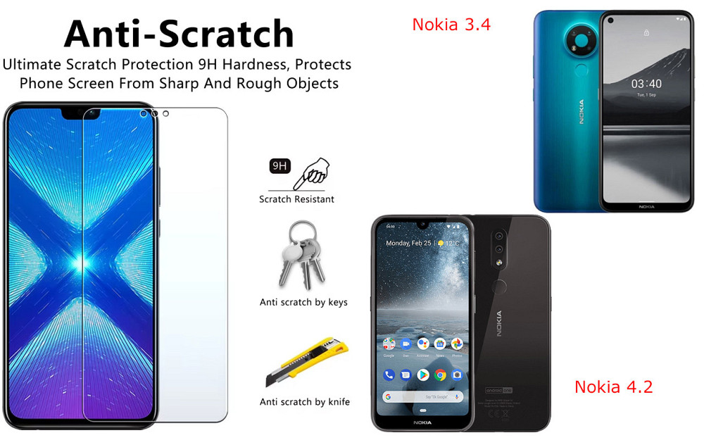 Защитное стекло NeoGlass для Nokia 3.4, Nokia 4.2 – ультрапрозрачное и устойчивое Киев - изображение 1
