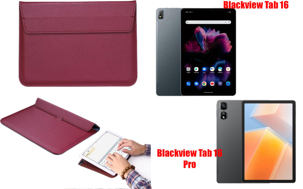 Чохол-конверт VitoCase для Blackview Tab 16, Tab 16 Pro, з функцією підставки для планшета Бордовий Київ - фото 1