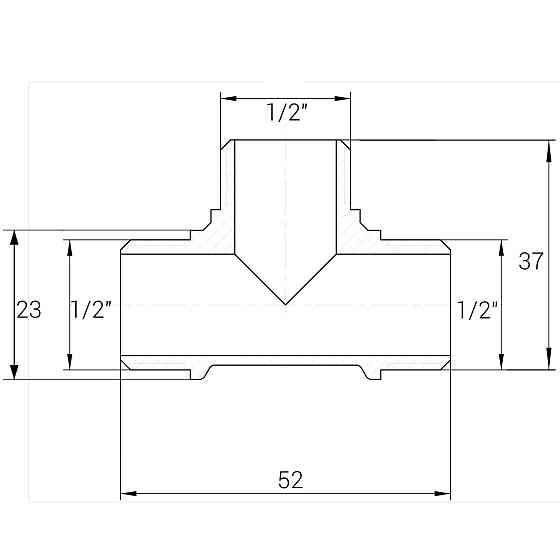 Трійник 1/2″ЗЗЗ нікельований NT332S OPTIMUM Тернопіль