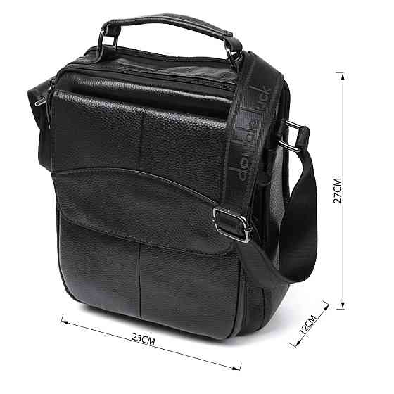 Містка шкіряна чоловіча сумка Vintage 20683 Чорний Київ