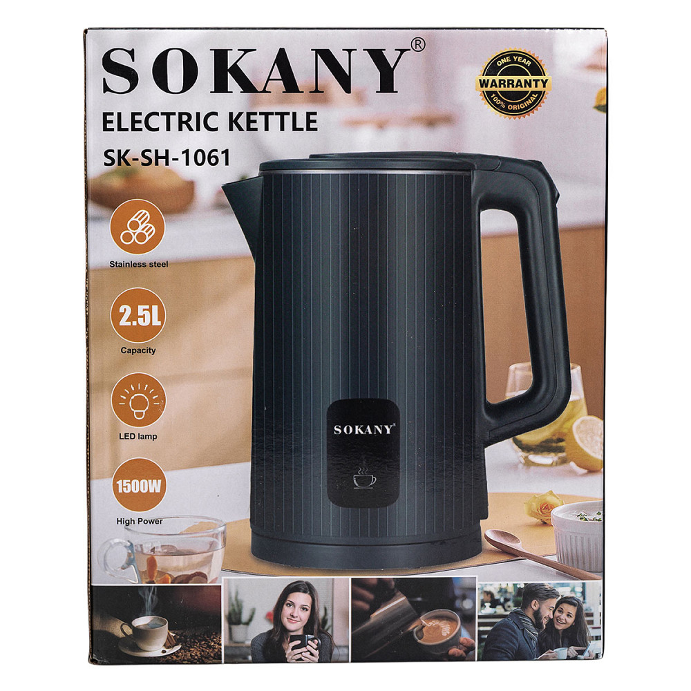 Sokany Електрочайник з автоматичним вимкненням 2,5 л Sokany побутовий 1500 Вт SK-SH-1061 Коломия - фото 8