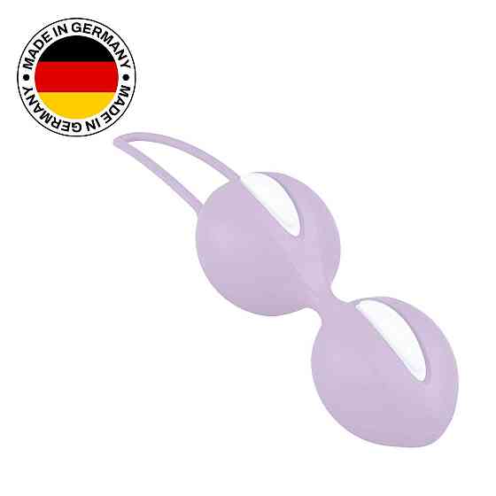 Вагінальні кульки Fun Factory SMARTBALLS DUO, бузково-білі, 2 шт, діаметр 3,2 та 3,6 см Sex Aura Київ