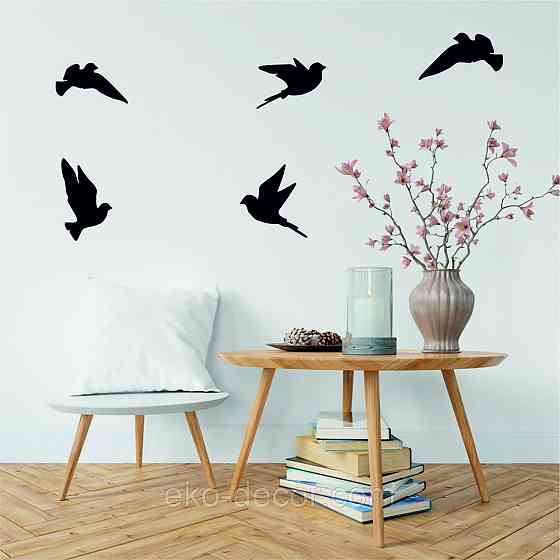 Декоративне настінне Панно «Пташка» Декор на стіну(ціна за 1шт) 30*21 см, Чорний Київ