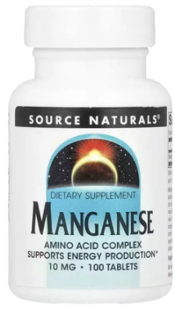Марганець Source Naturals Manganese 10mg 100 табл Київ