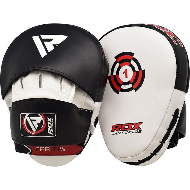 Лапи боксерські RDX T1 Curved White/Black Кам'янське - фото 1