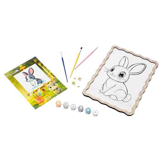 Картина по номерах "Кролик" Puz-22944 формат А4 пензлик, фарби, кріплення для стіни Вінниця