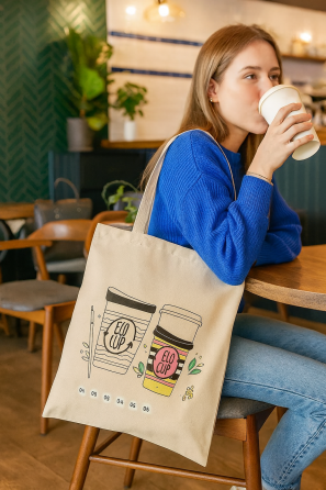 Набір екосумка-розмальовка „Coffee Time“ бавовна 220 г/м2 38х42см ROSA Talent Київ