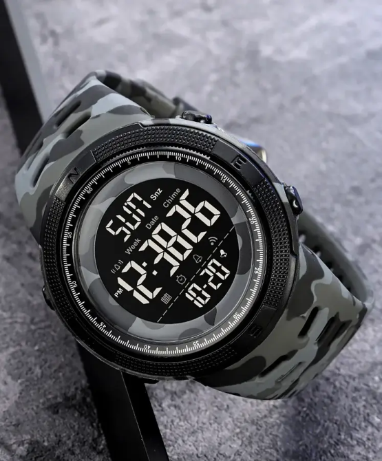 Спортивний наручний годинник Skmei 2070 (Сірий камуфляж з чорним циферблатом) Вінниця - фото 4