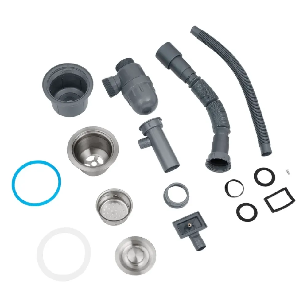 Кухонна мийка Kroner KRP Schwarze 75х46 - SET7545NG PVD (3.0/0.8 мм) зі змішувачем, краном та дозатором, сіра Київ - фото 10