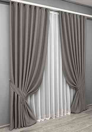Комплект готовых штор VR-Textil Bagema Rvs № 1893ш Серый 100х270 см 2 шт (31-0052) Киев
