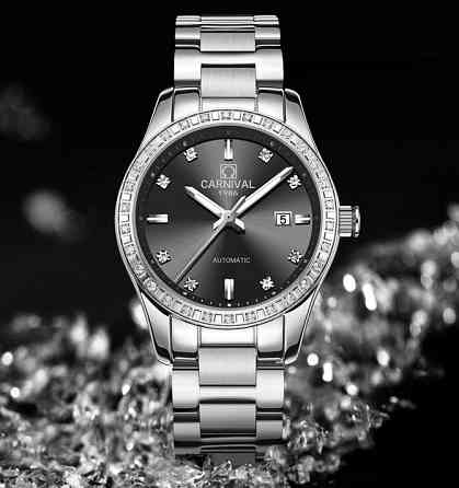 Годинник жіночий механічний Carnival Luiza Black Flower (2 ремінці) Київ