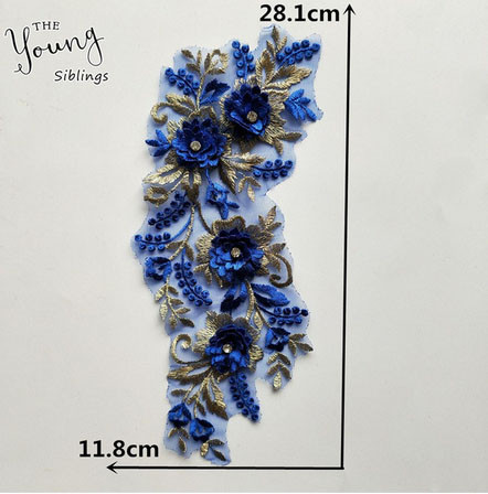 Аплікація пришивна Сині Квіти Київ - фото 1