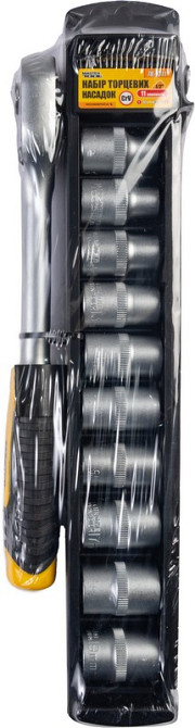 MASTERTOOL Набір головок торцевих 6-гранних MASTERTOOL ½" 8-19 мм з тріскачкою 72 зубці CrV 11 Коломия - фото 8