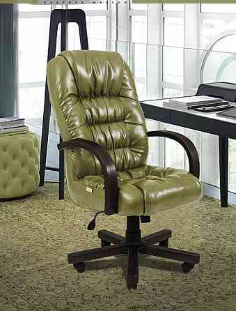 Офісне Крісло Керівника Richman Richard Madras Olive Wood Venge М1 Tilt Оливковий Київ
