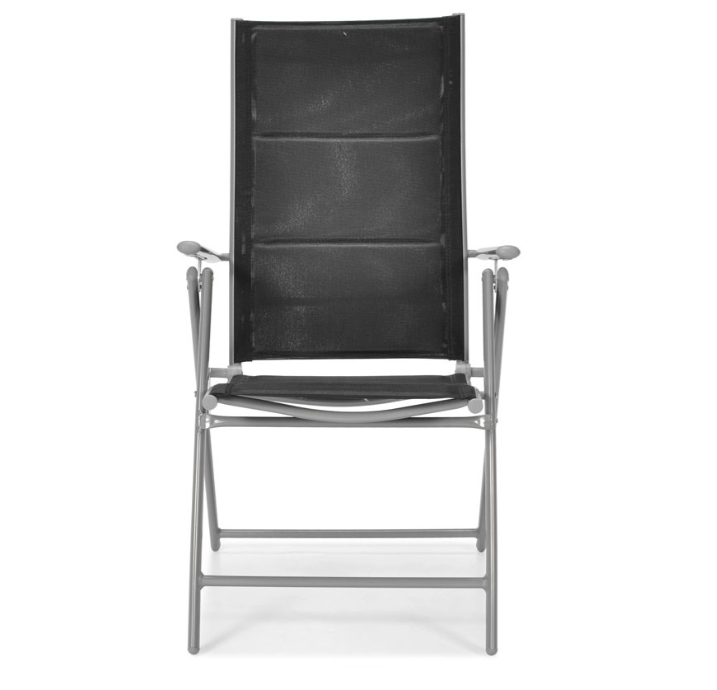 Складной садовый стул MODENA eDomator алюминиевый с регулировкой спинки, Серебряно-черный (Польша) Киев - изображение 3