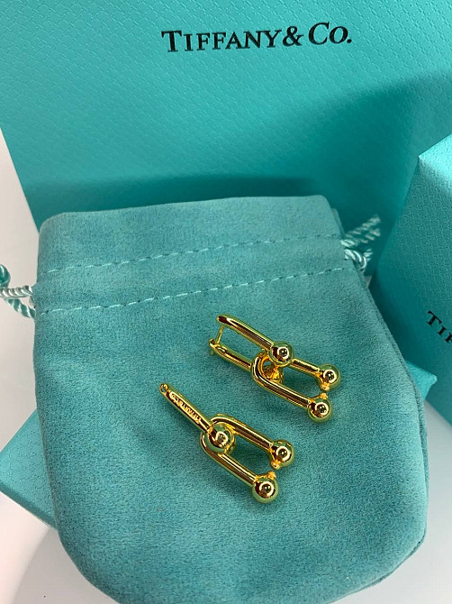 Брендові сережки Тіффані Tiffany, позолота, є лого, люкс якість/упаковані в мішечок Одеса - фото 6