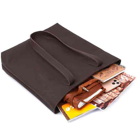 Кожаная матовая женская сумка Shvigel 16363 Коричневый Киев