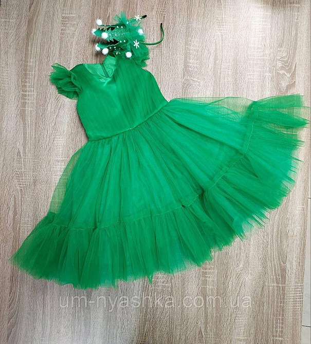 Зеленое пышное платье Елочка, Весна, платье Цветочка на 3-5 лет Кривой Рог - изображение 1
