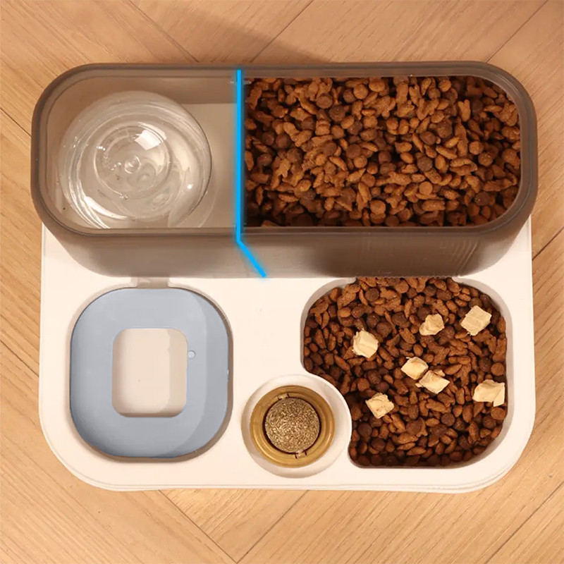 Миска для кошек собак с автоматической поилкой и кормом Taotaopets 193306 Gray + White Київ - фото 4