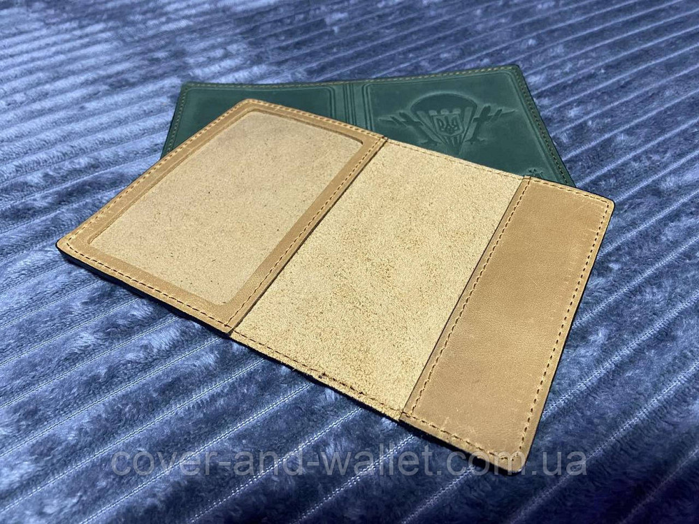 Обкладинка на військовий квиток жовтого кольору ДШВ (десантно-штурмові війська) з натуральної шкіри Puos Київ - фото 2