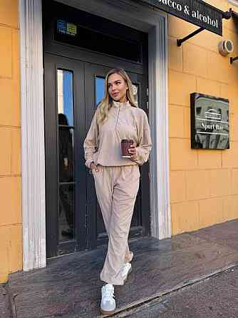 Жіночий прогулянковий теплий костюм: кофта та штани Джерсі Winter Беж, 42/44 Одеса