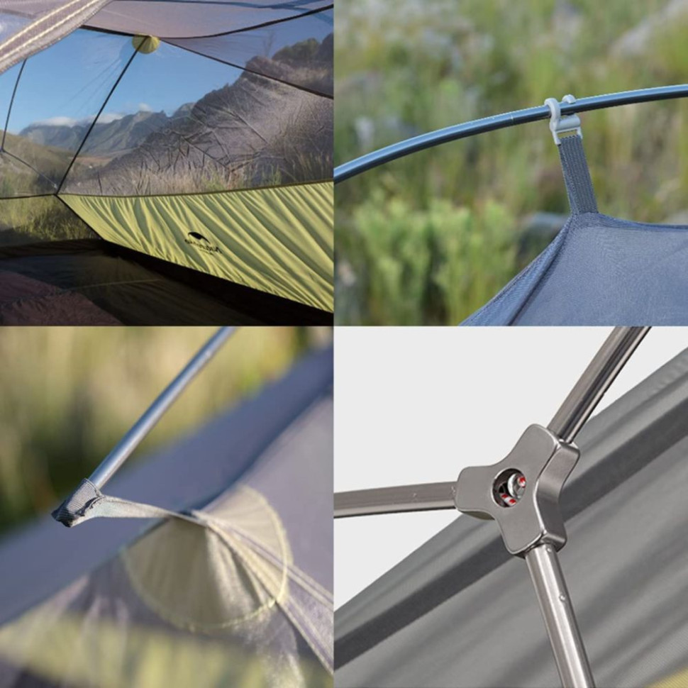 Намет надлегкий тримісний з футпринтом Naturehike Cloud Up 3 Updated NH18T030-T, 20D, темно-зелений Рівне - фото 3