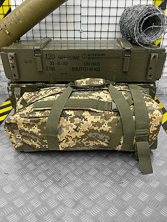 Сумка баул тактическая армейская походная 3 в 1 на 65 л рюкзак для военных и туристов усиленный Киев - изображение 10