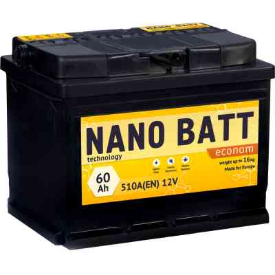 Акумулятор автомобільний NANO BATT Econom 60A +лів (1) 510A Вінниця