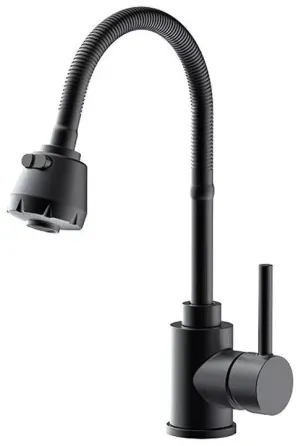 Смеситель для кухни Frap F40993-6 с гибким изливом, 2 режима, черный Киев