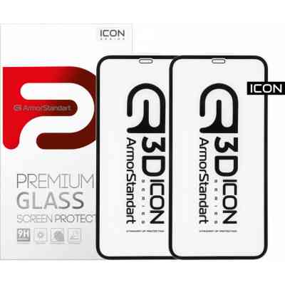 Стекло защитное Armorstandart Icon 3D iPhone 11Pro Max/XS Max Black 2шт (ARM56214-GI3D-BK) Винница