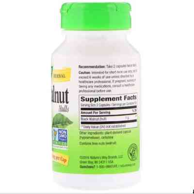 Трави Nature&apos;s Way Чорний Горіх, Black Walnut, Hulls, 500 мг, 100 капсул (NWY-10600) Вінниця