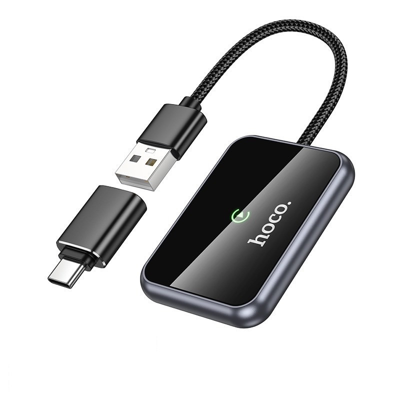 Адаптер HOCO HU1 для беспроводного CarPlay в авто серый Киев - изображение 4