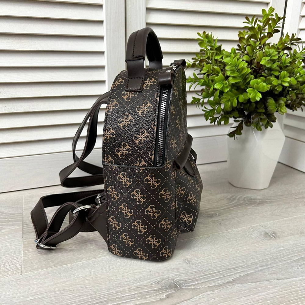 Женский рюкзак классический брендовый. Женский маленький брендовый рюкзак Коричневый 816 Киев - изображение 9